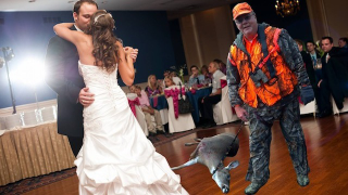Illustration for article titled Hospitalized Dad Hilariously Included in Wedding Celebration Via Photoshop